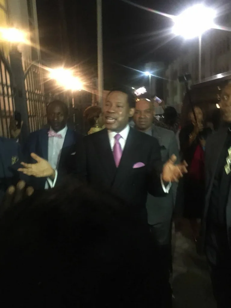 A gathering of ministers at an evening service