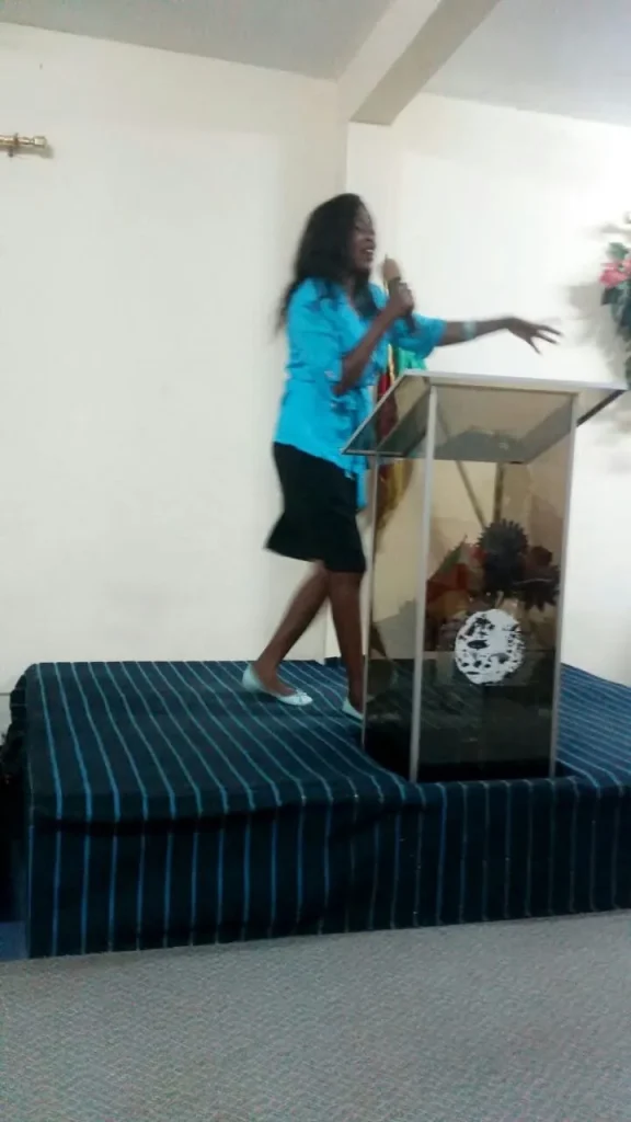 Joyful worship and dancing in the service